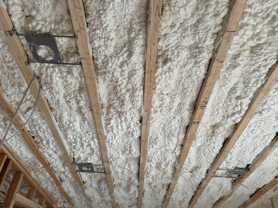 Open-cell foam filling the rafter bays, Mahopac, NY
