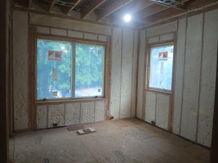 Foam-insulated walls around two windows, Ardsley, NY