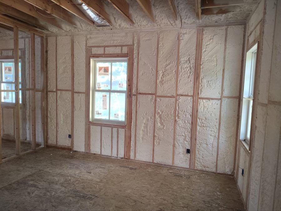 Spray foam filling every exterior wall bay around the windows, Chappaqua, NY