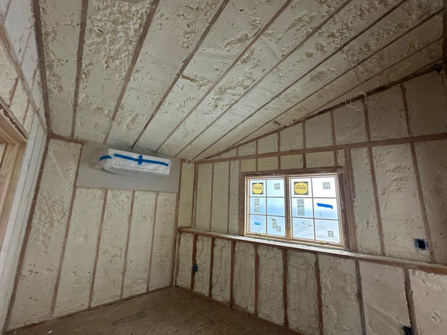 Foamed walls and ceiling around a window, Bronxville, NY