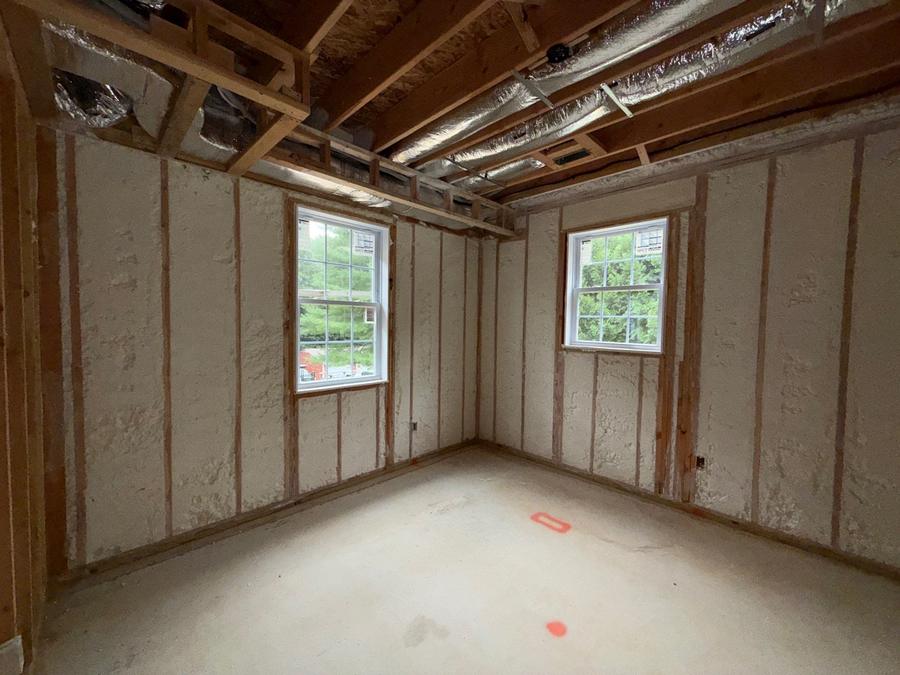 A finished room with every wall cavity filled, Colchester, CT