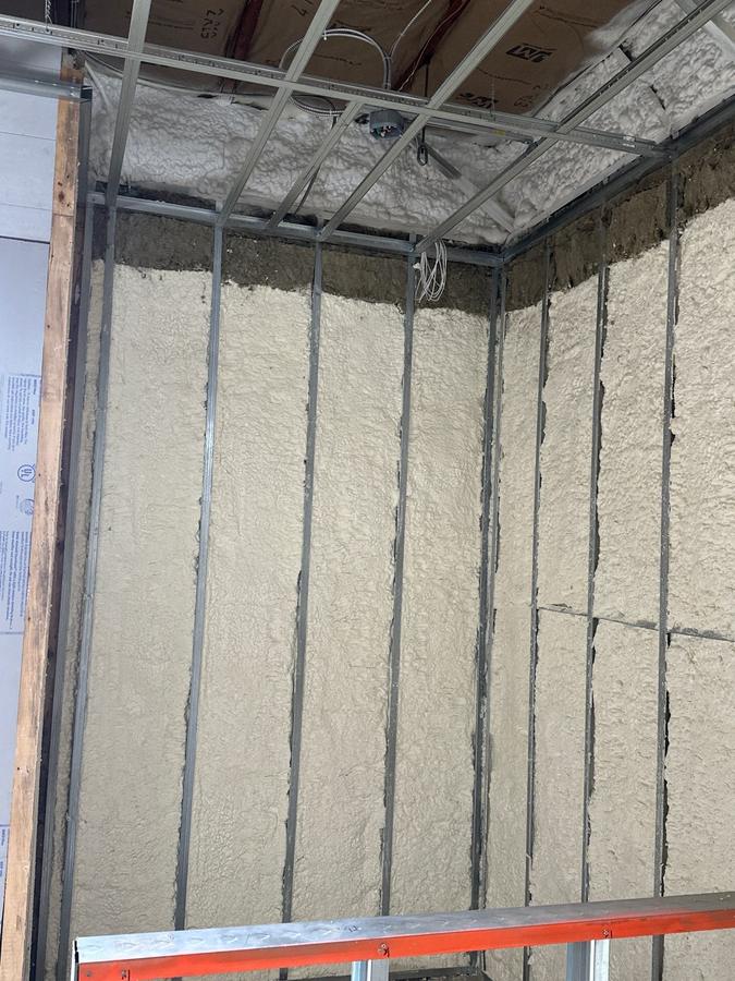 Foam carried into the corner and up to the deck above, Ridgefield, CT